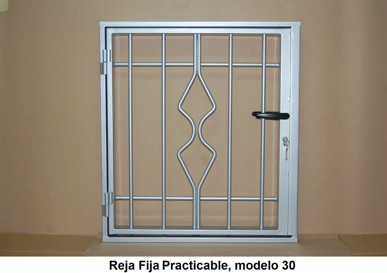 Reja practicable modelo 30 Gris Cerradada